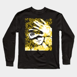 Punk Fashion Style Gold Glowing Girl Long Sleeve T-Shirt